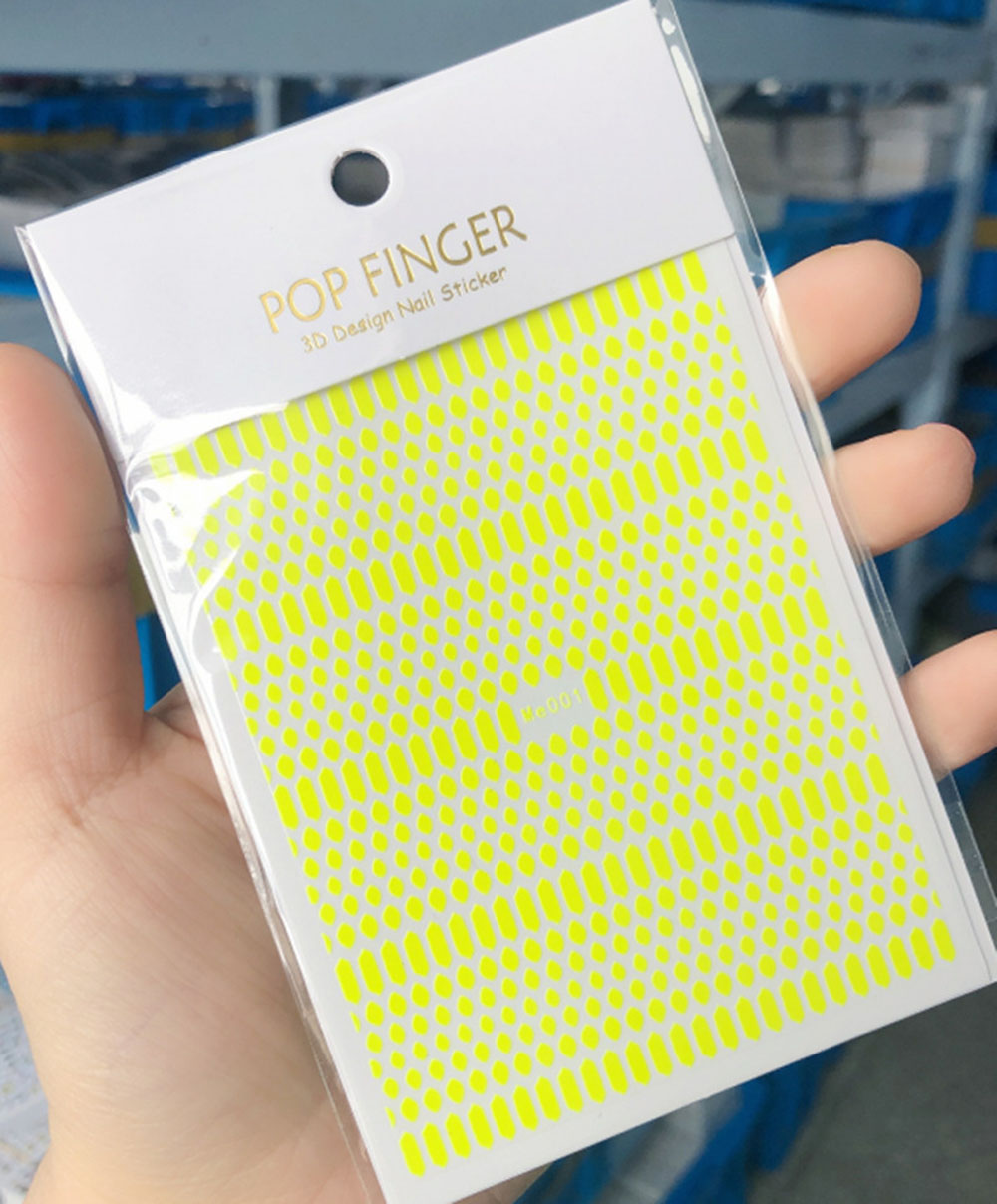 Nail Art Yellow - Pegatinas fluorescentes de diseño de piel