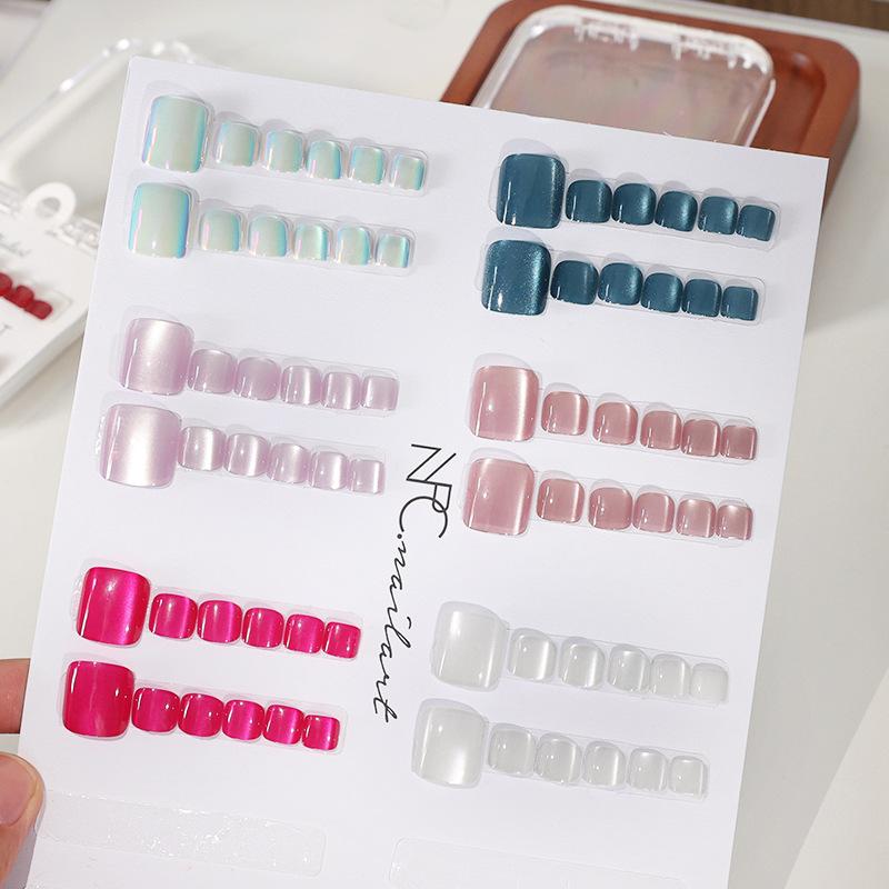 Nail Art Full Cat Eye - Nuevas 10 Uñas Postizas Francesas con