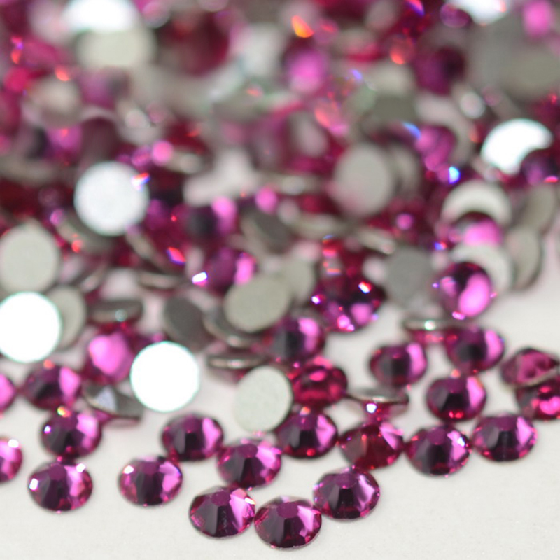 Nail Art Fuchsia - Diamantes de imitación de cristal fucsia