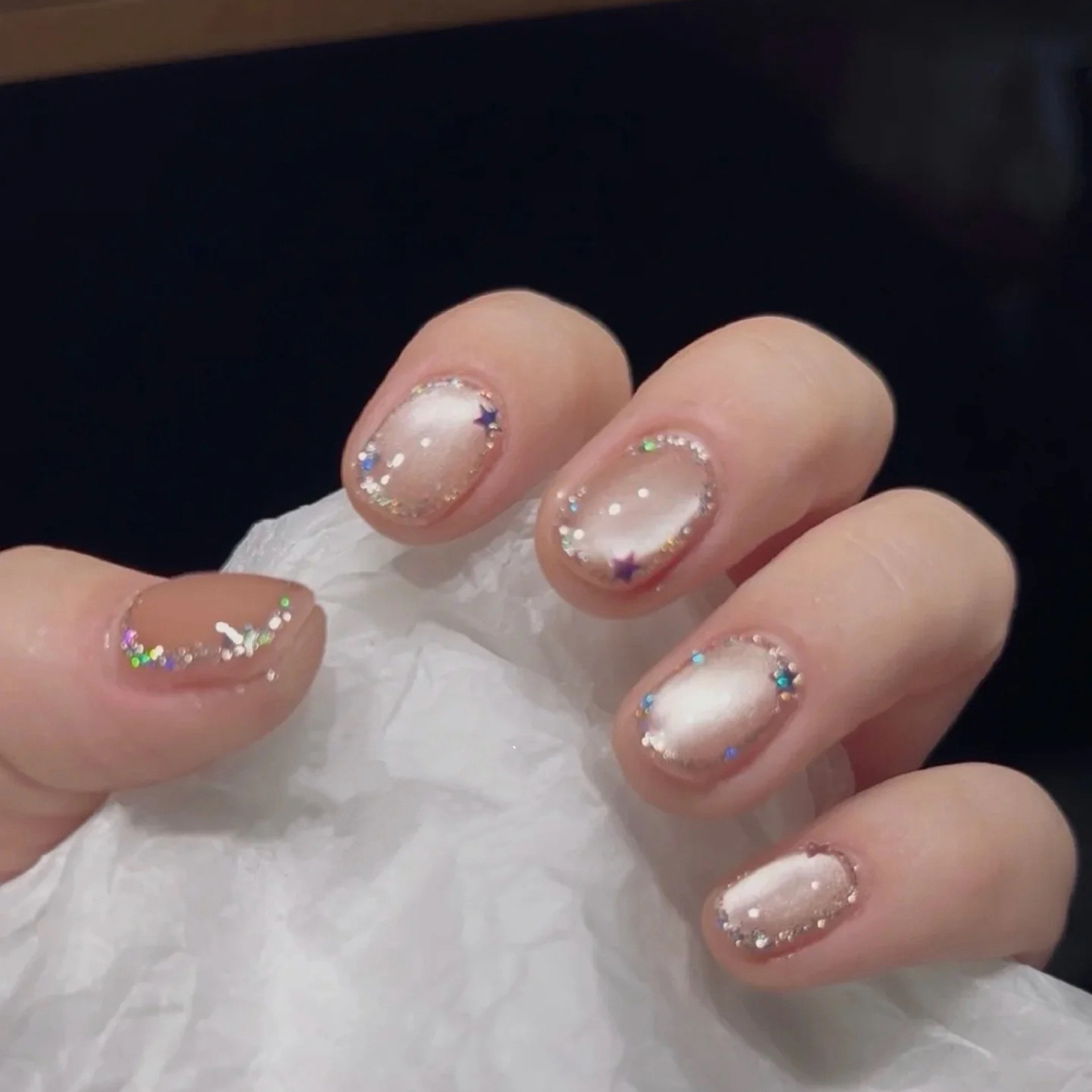 Nail Art Full Cat Eye - 10 Uds. De uñas cortas hechas