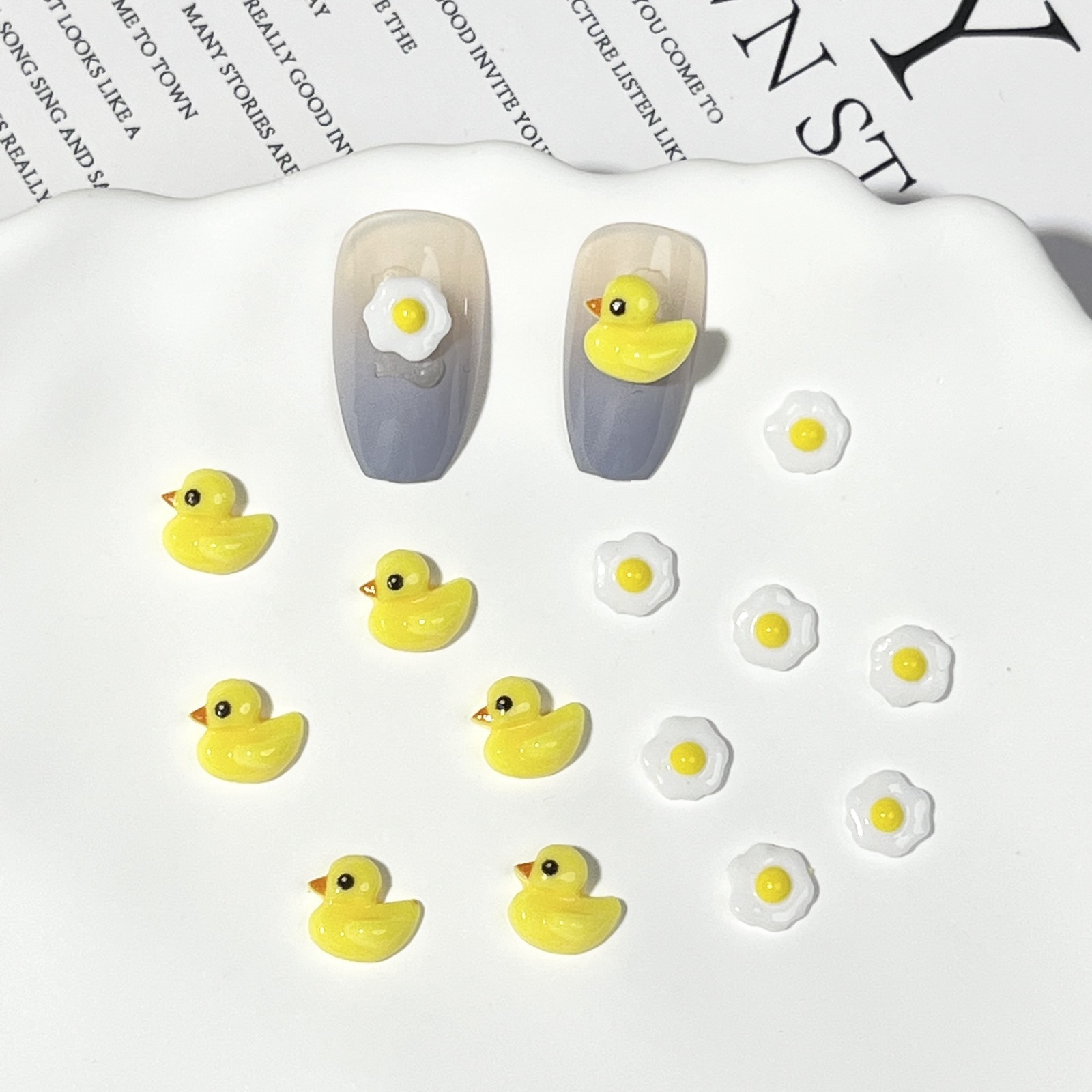 Nail Art Yellow - 20 Piezas de Adornos de Uñas