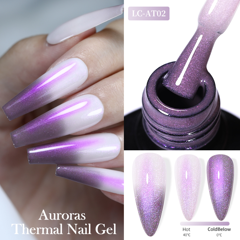 Nail Art Violet - LILYCUTE 7ML Auroras Gel térmico Esmalte