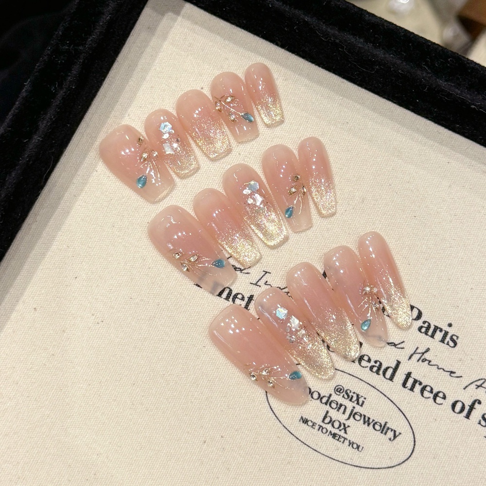 Nail Art Full Cat Eye - Uñas postizas acrílicas reutilizables y usables