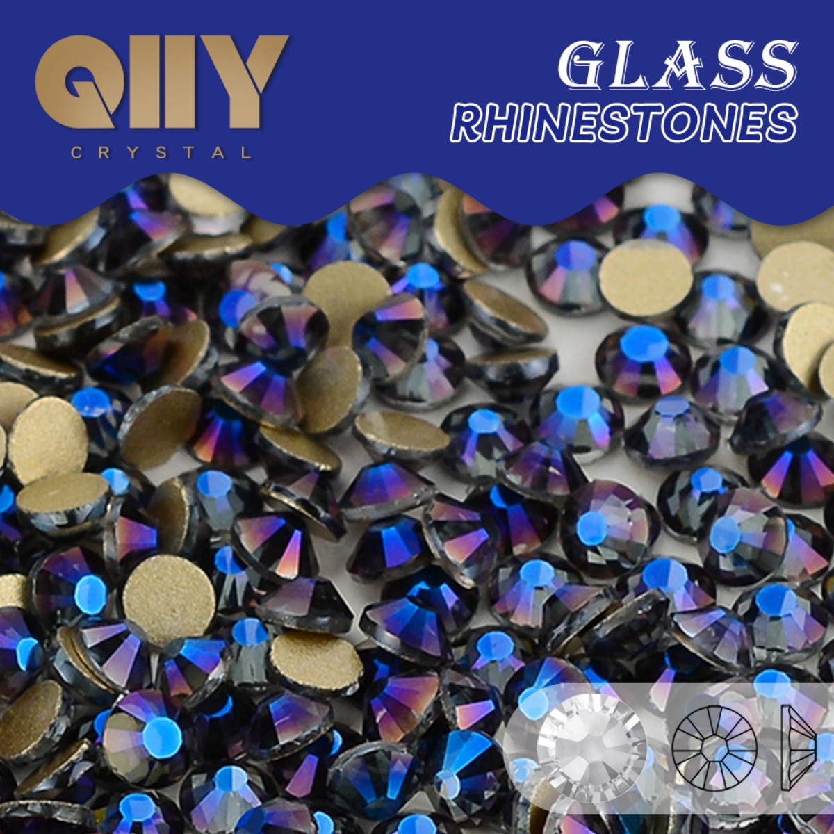 Nail Art Violet - QIIY SS3-SS50 efecto violeta diamantes de