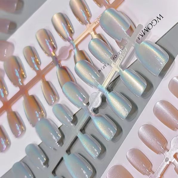 Nail Art Full Cat Eye - 30 Uds. De uñas postizas cortas