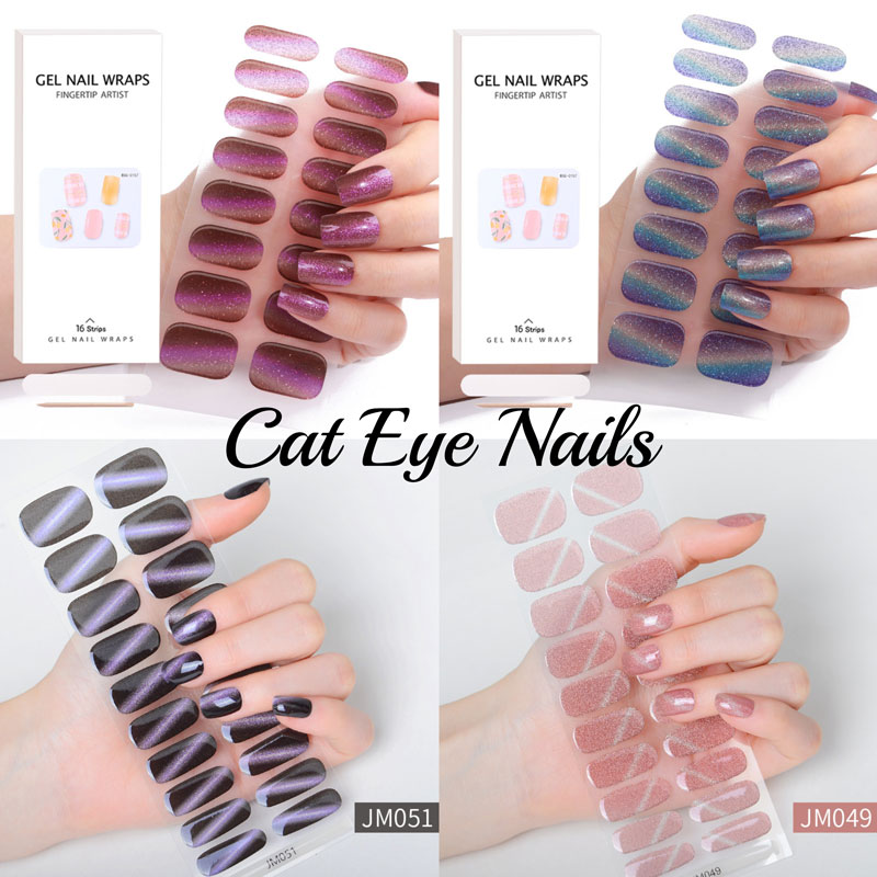 Nail Art Full Cat Eye - Pegatinas de uñas de gel semisolidificado