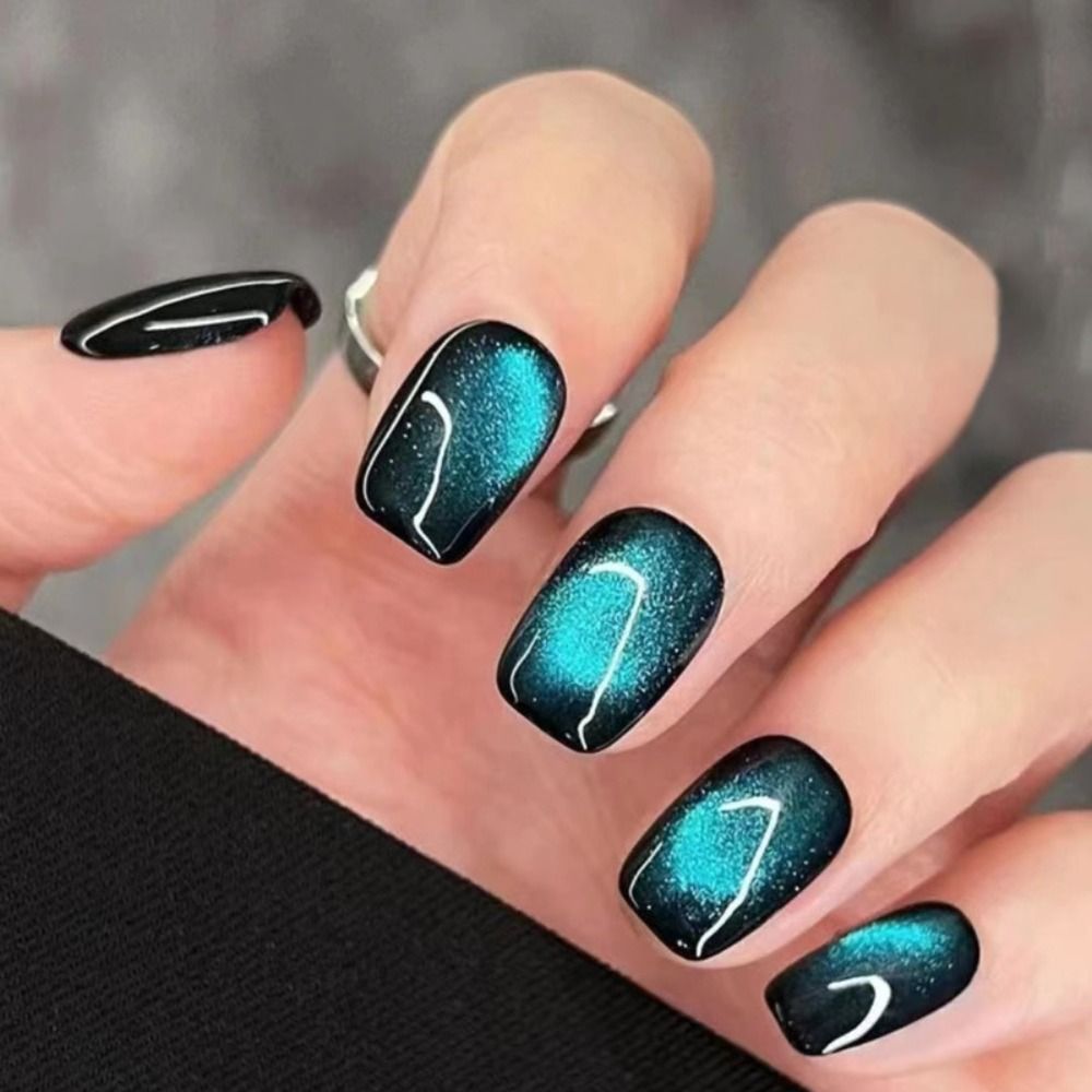 24 Uñas Postizas Reutilizables - Nail Art Full Cat Eye reseña y precio