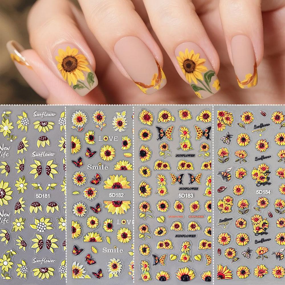 1/4 piezas de pegatinas 5D en  - Nail Art Yellow reseña y precio