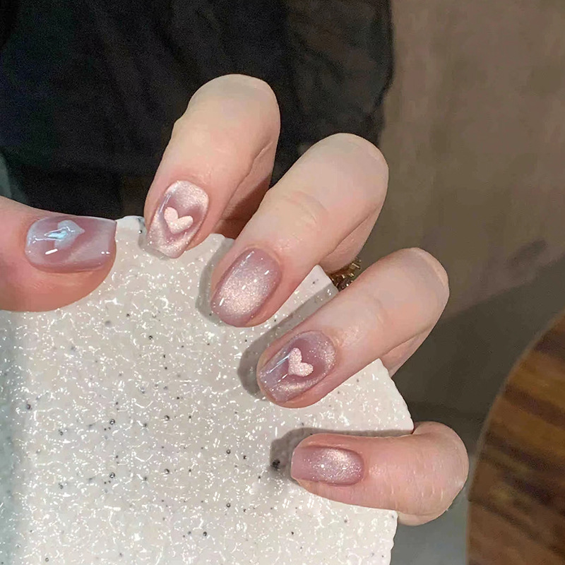 10 Uds. De uñas cortas hechas  - Nail Art Full Cat Eye reseña y precio