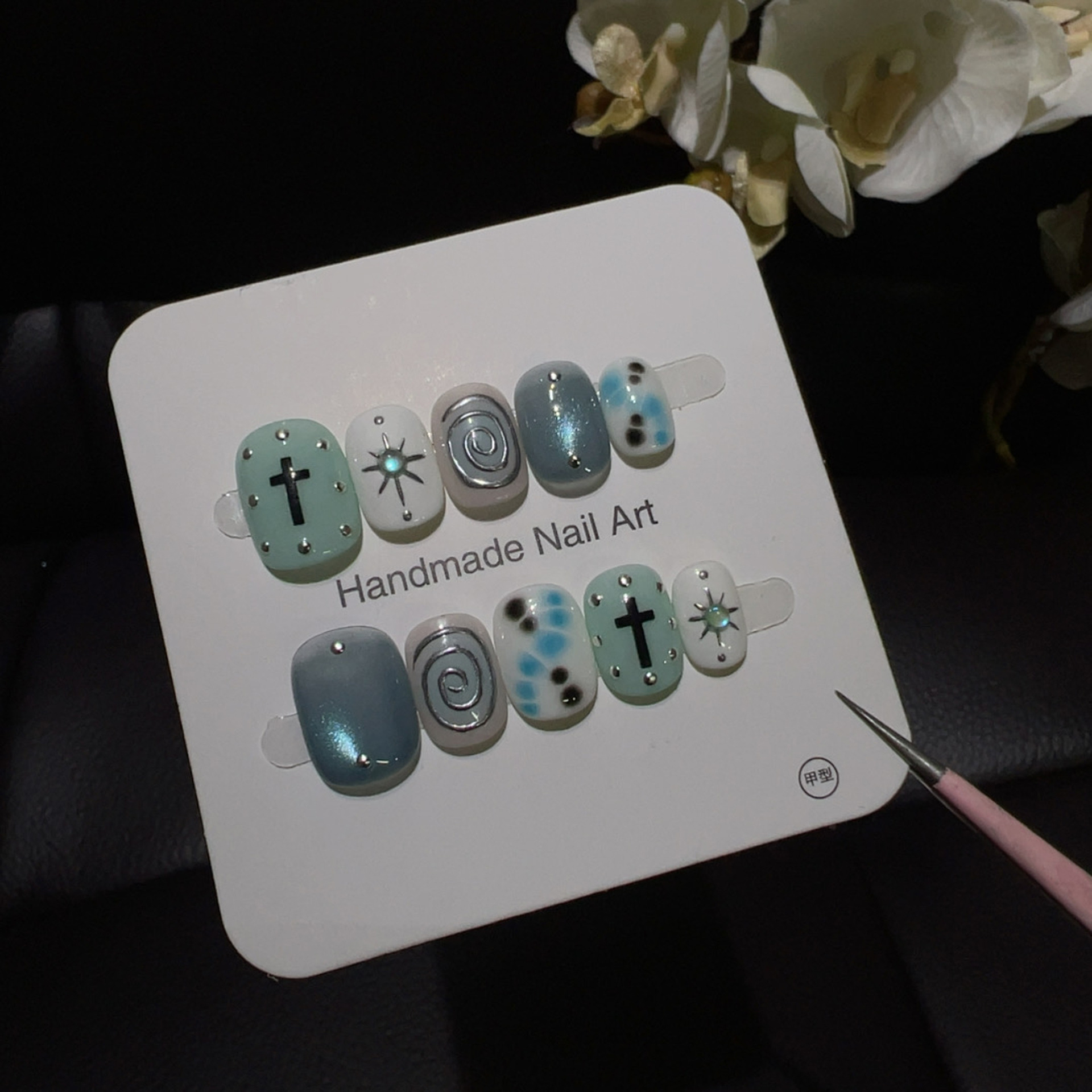 10 Uñas Postizas Cortas Redond - Nail Art Full Cat Eye reseña y precio