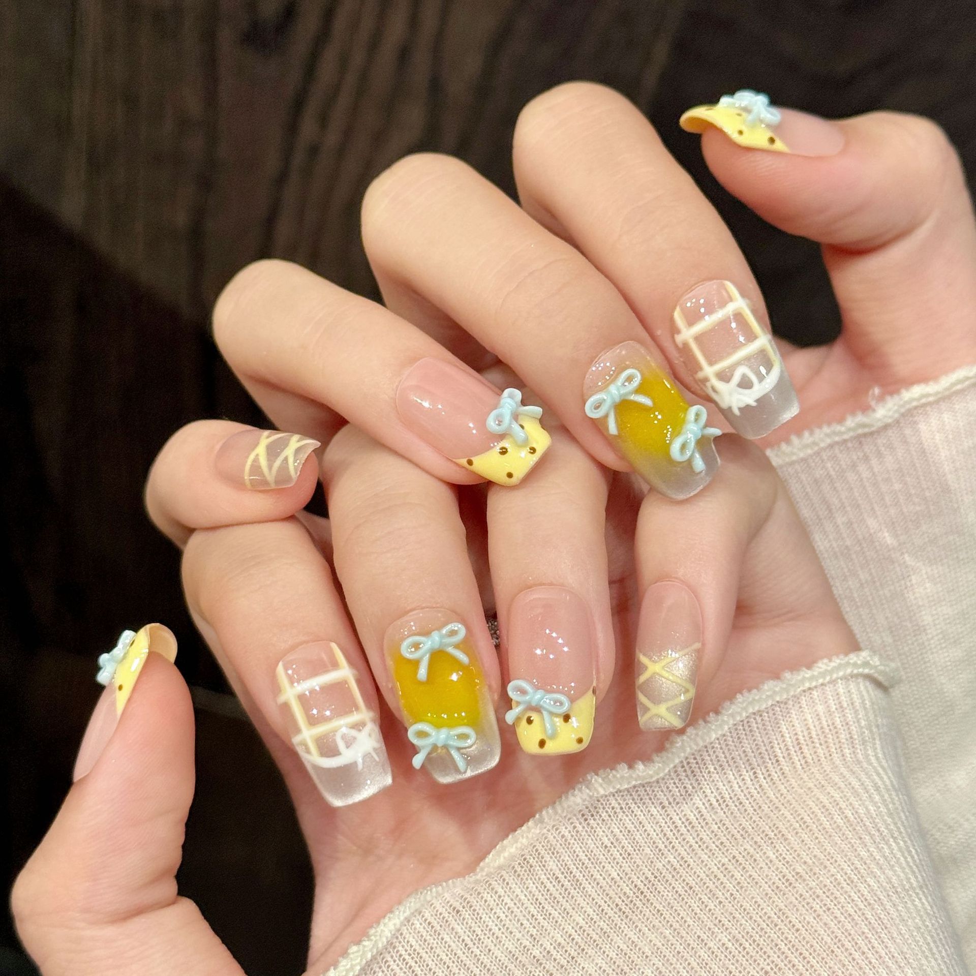 10 Uds. De uñas postizas hecha - Nail Art Yellow reseña y precio