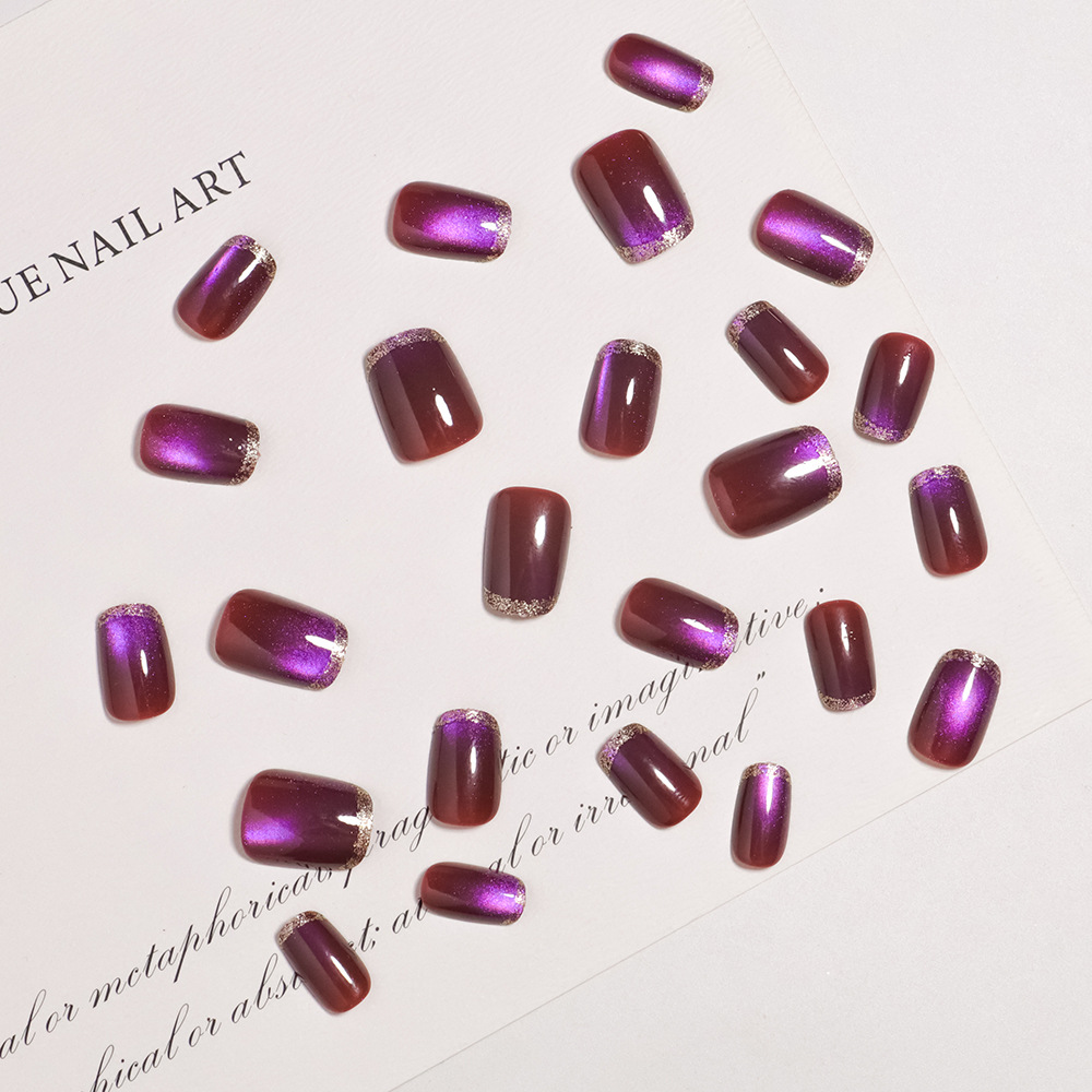 Uñas postizas cuadradas cortas - Nail Art Full Cat Eye reseña y precio