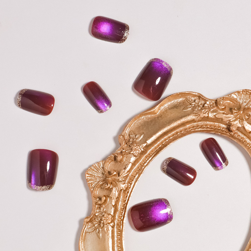 Uñas postizas cuadradas cortas - Nail Art Full Cat Eye reseña y precio