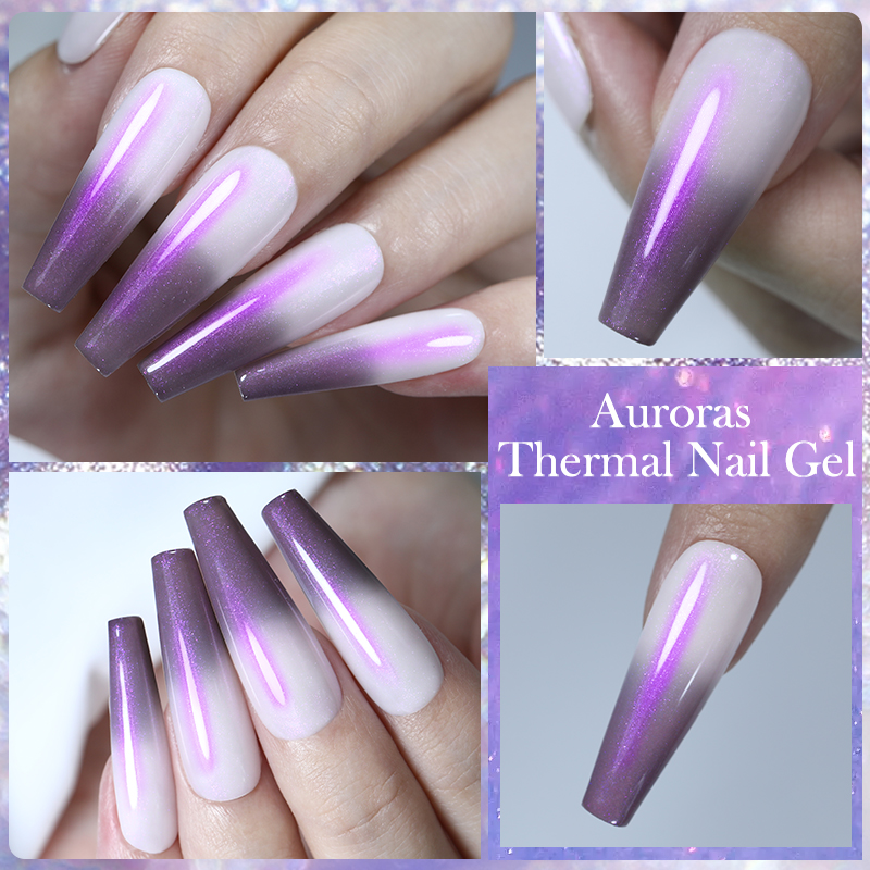 LILYCUTE 7ML Auroras Gel térmi - Nail Art Violet reseña y precio