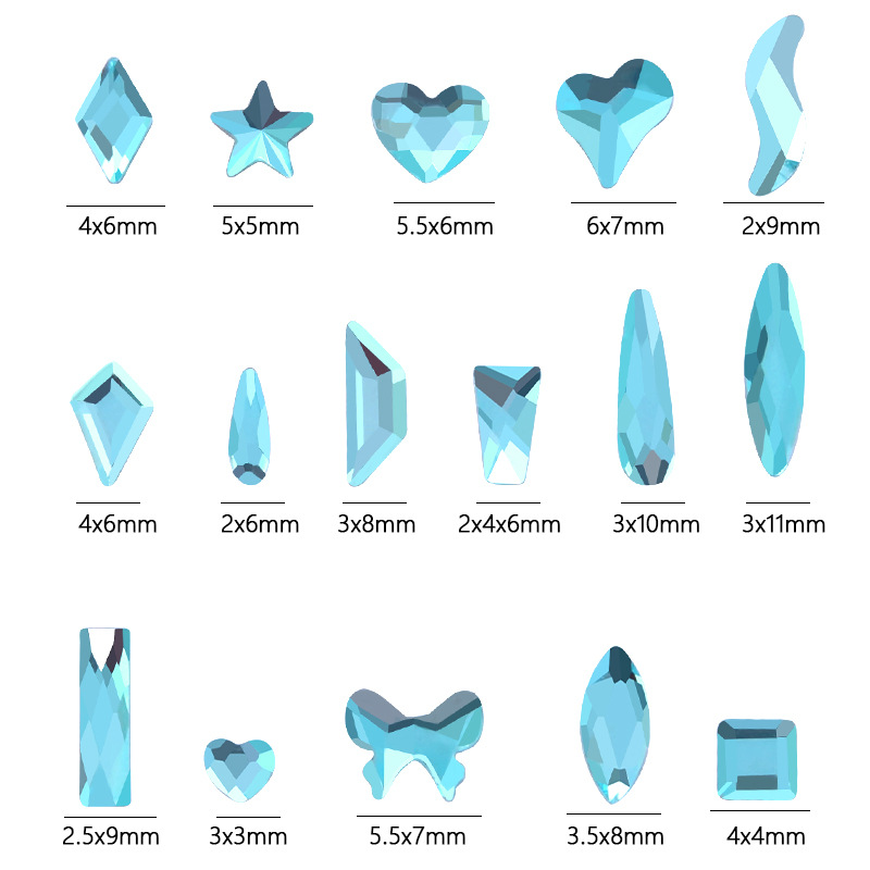 Wholesale100pcs K9 Lake Blue d - Nail Art Elegan reseña y precio