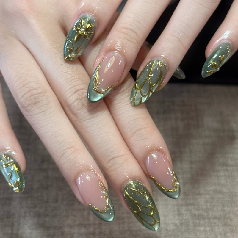 24 Uñas Postizas Francesas Sim - Nail Art Cat Eye Simple reseña y precio