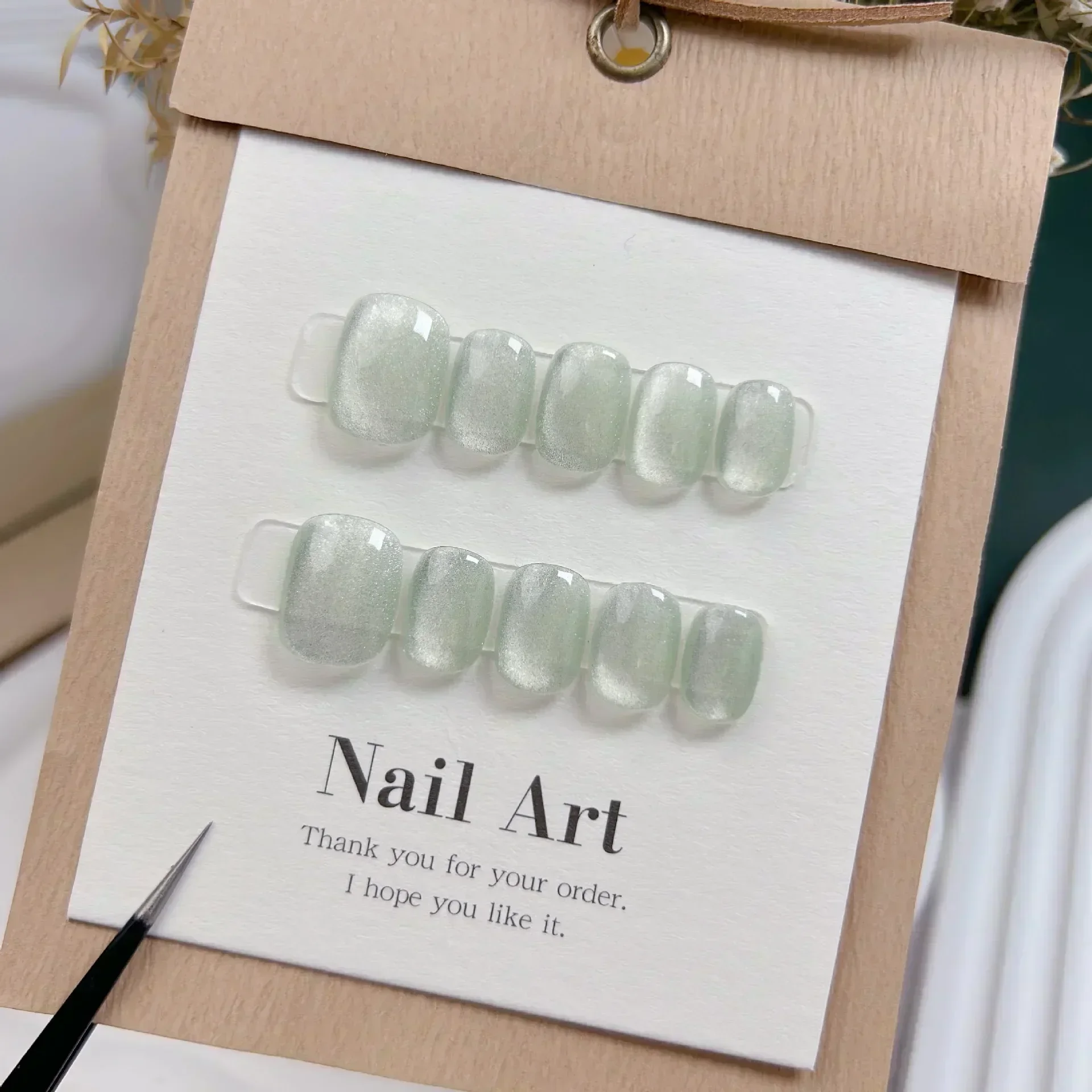 10 Uñas Postizas Cortas Hechas - Nail Art Full Cat Eye reseña y precio