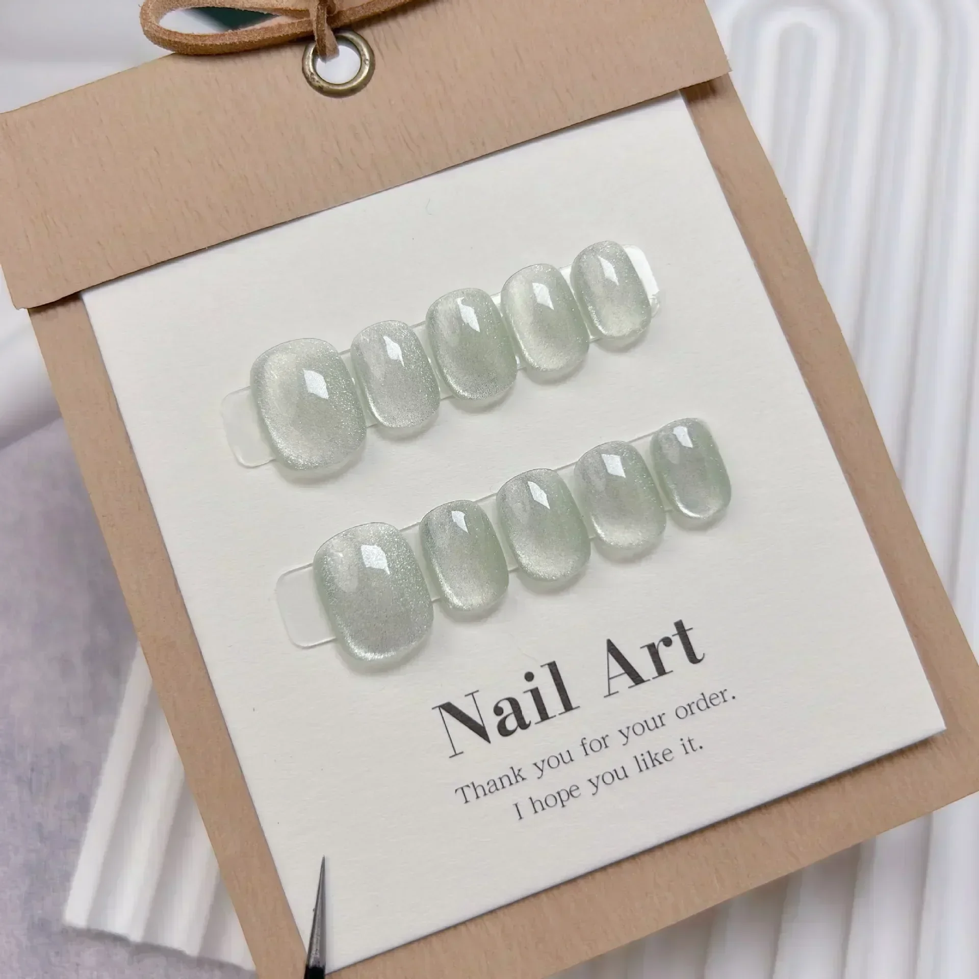 10 Uñas Postizas Cortas Hechas - Nail Art Full Cat Eye reseña y precio